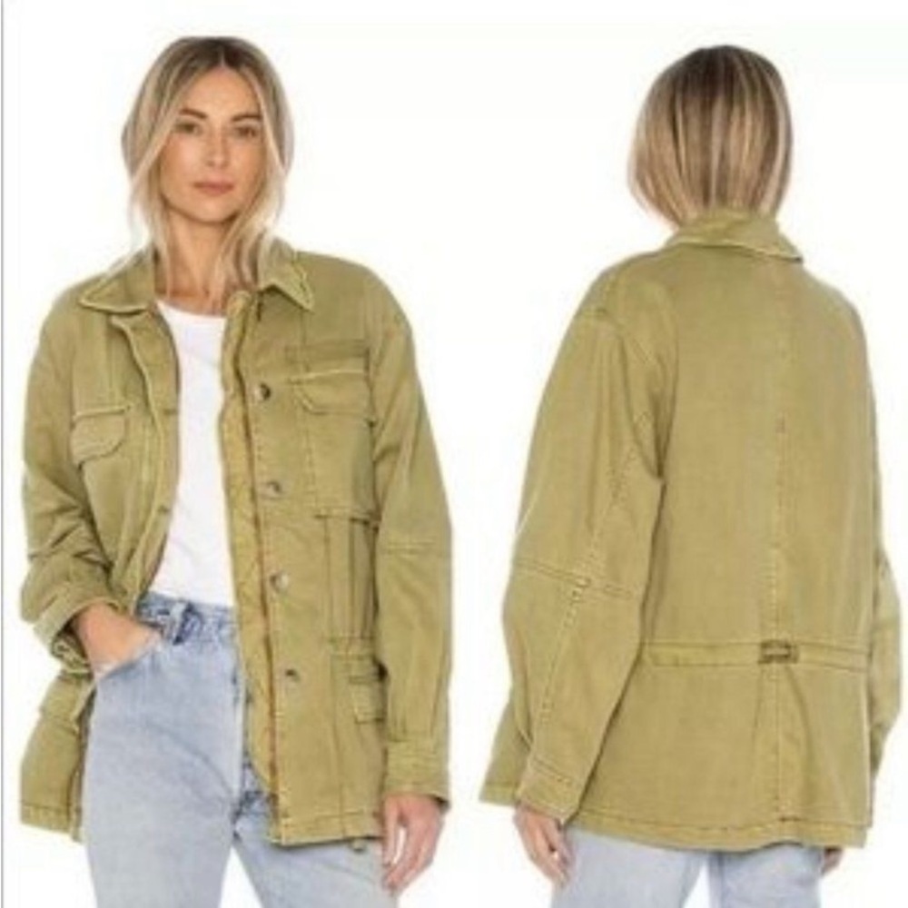 New Free People Seize The Day Army green utility Jacket coat size XS